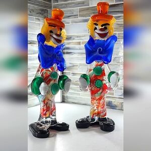 Vintage Handblown Glass Clown Figurines